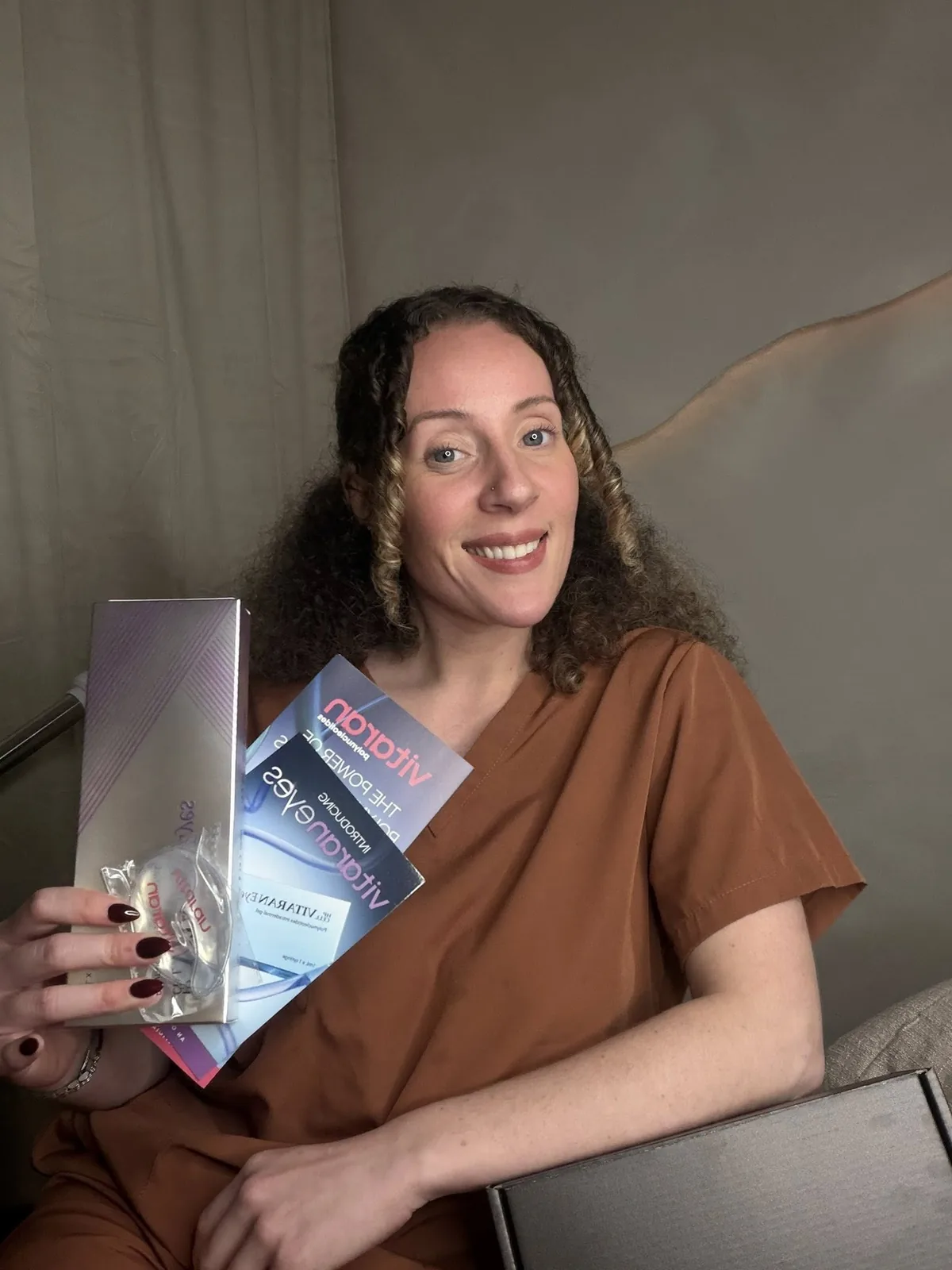 Karrina Crystal holding Vitaran polynucleotide skin booster products